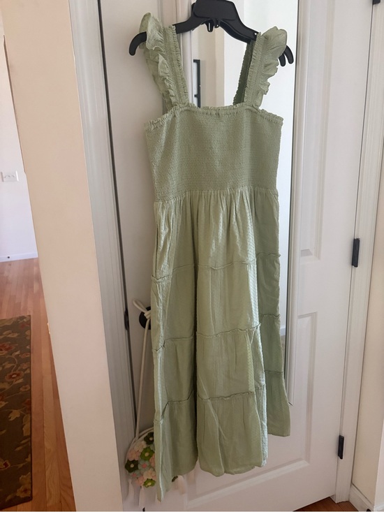 J. Crew Dresses & Skirts - J. Crew Light Sage Tiered Dress new with tags, with Ruffled Straps.,